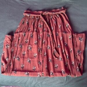 American Eagle Outfitters Rust Floral Maxi Skirt, size Medium